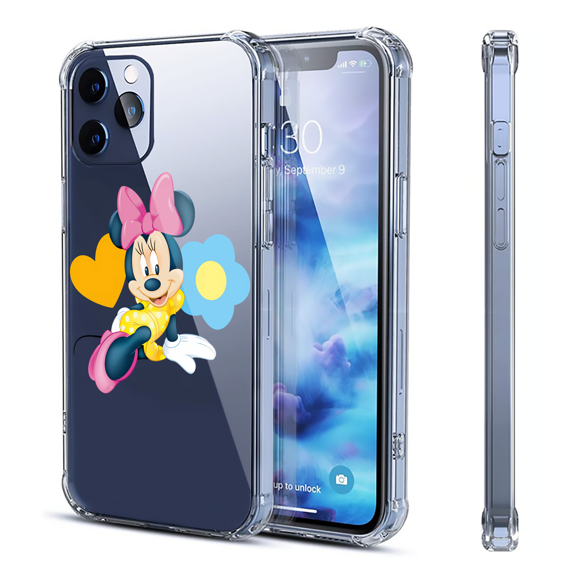 （画像用） ミッキーマウス Mickey Mouse 【iPhone 12シリーズ対応】透明スマホケース（クリアソフトケース）